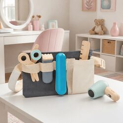Kids Hairdresser Pretend Play Set Scissors Hair Dryer Comb Straightener Clipper