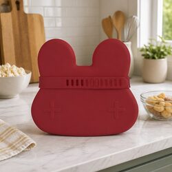 Specs of Bunny Snackie Rust Silicone Bowl Plate for Kids