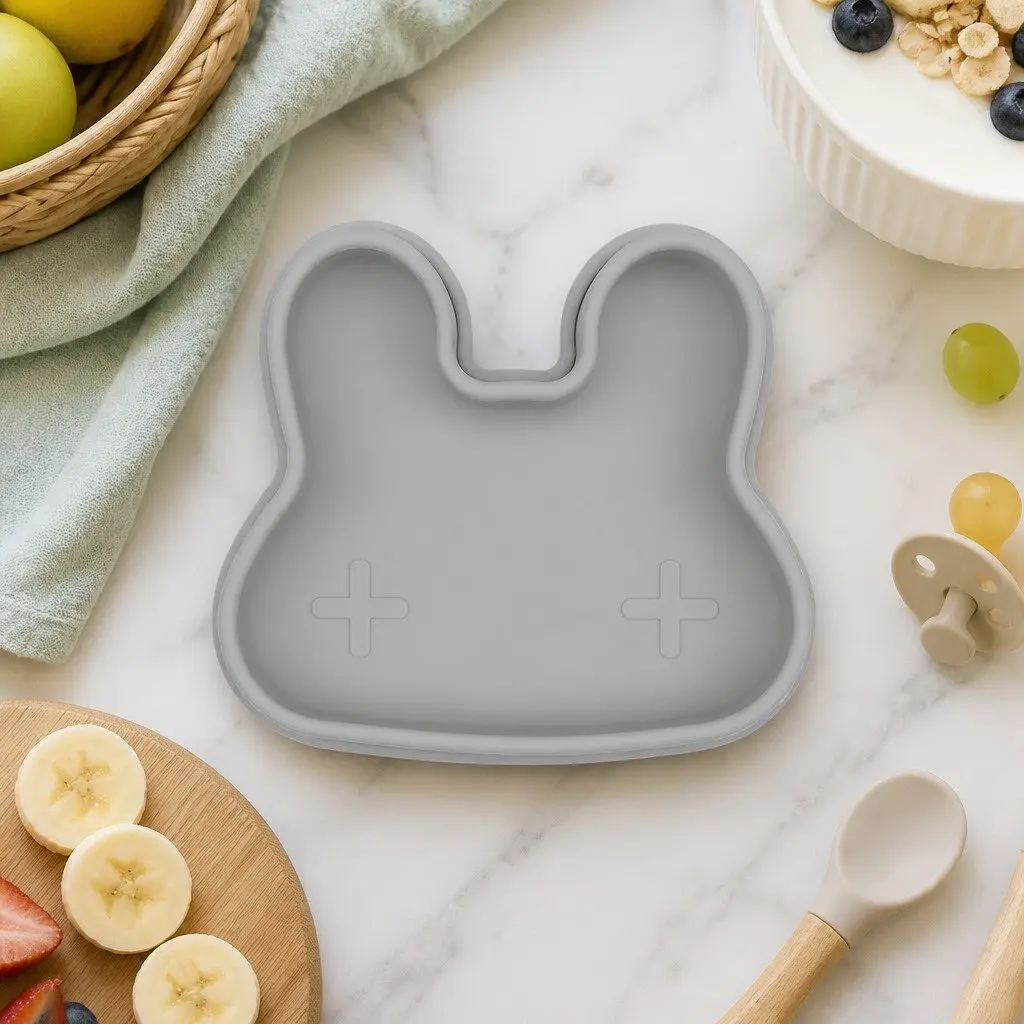 Silicone Bowl Plate for Toddler Kids On-The-Go Snacking Rust 14.7cm x 13cm x 4.8cm