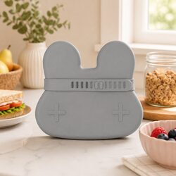 Bunny Snackie Toddler Bowl and Plate: 14.7cm x 13cm x 4.8cm