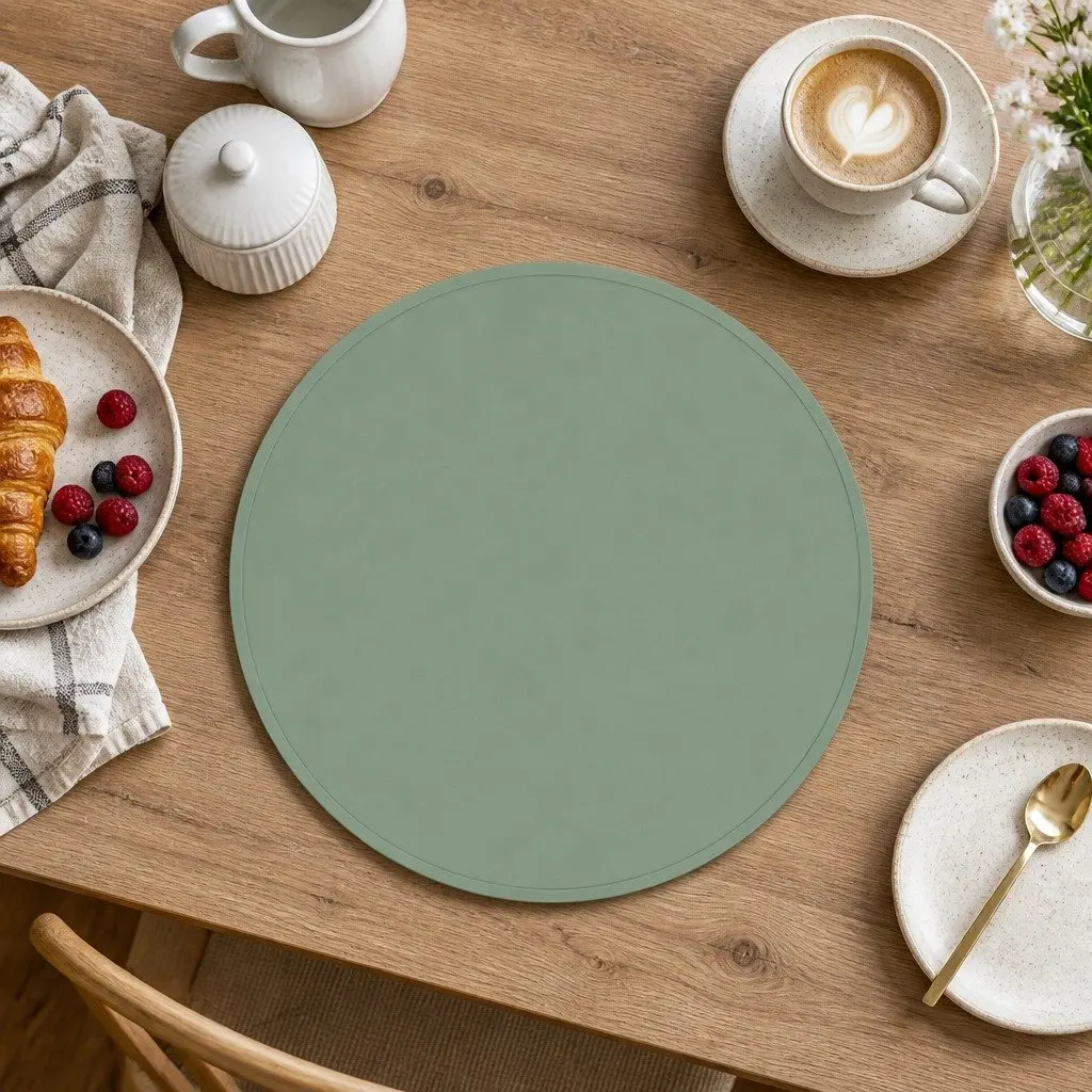 Navy Round Silicone Placemat for Dining