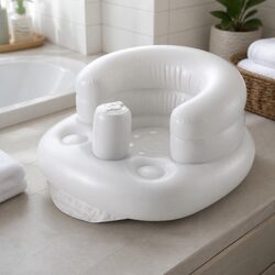 Inflatable Soft Baby Chair Purple Gray Puffy Air Cushion Low Center Gravity