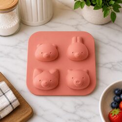 Silicone Animal Bento Mould 13cm Kids Food-Grade Freezer Microwave Safe Baking