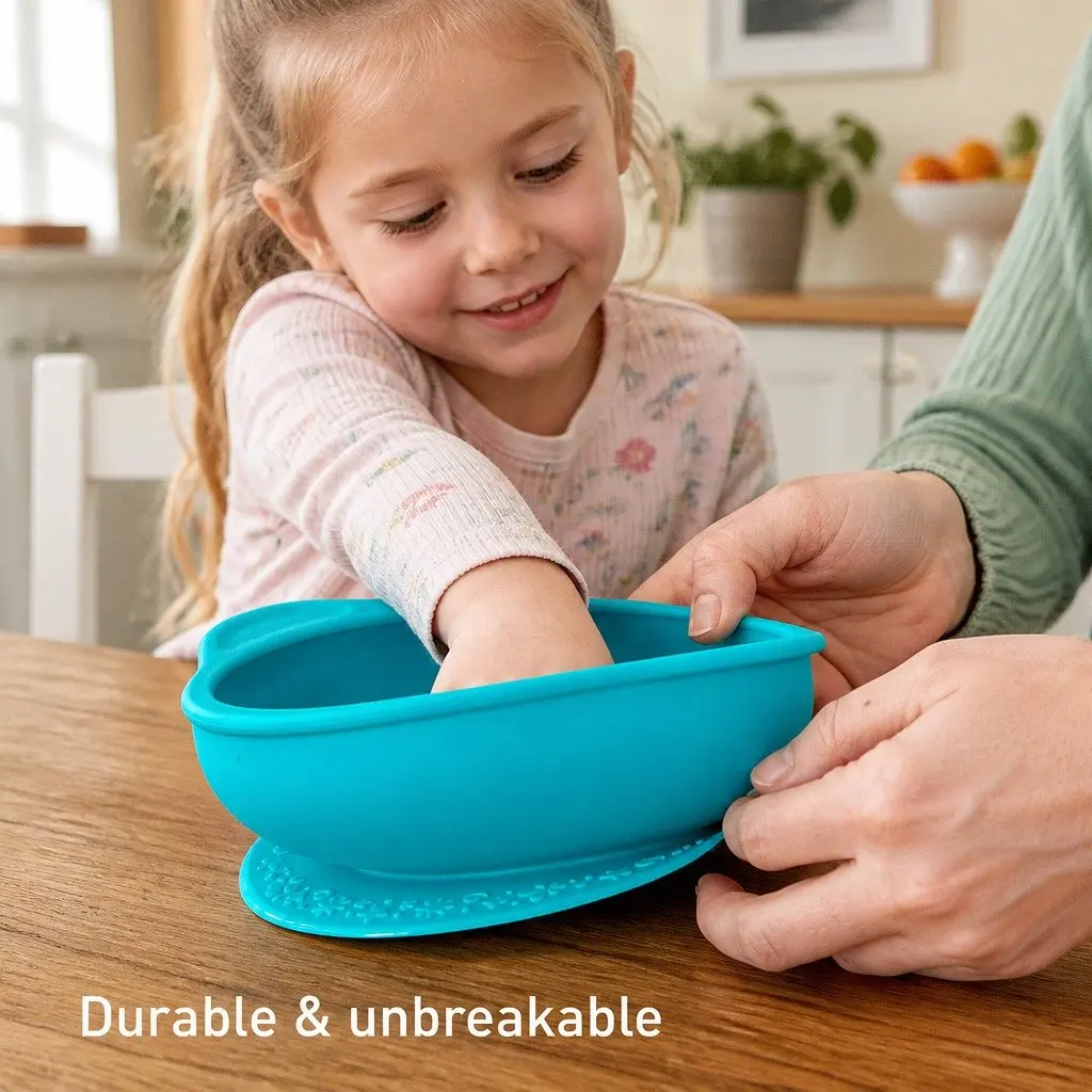Suction Bowl for Toddler Mealtime Green