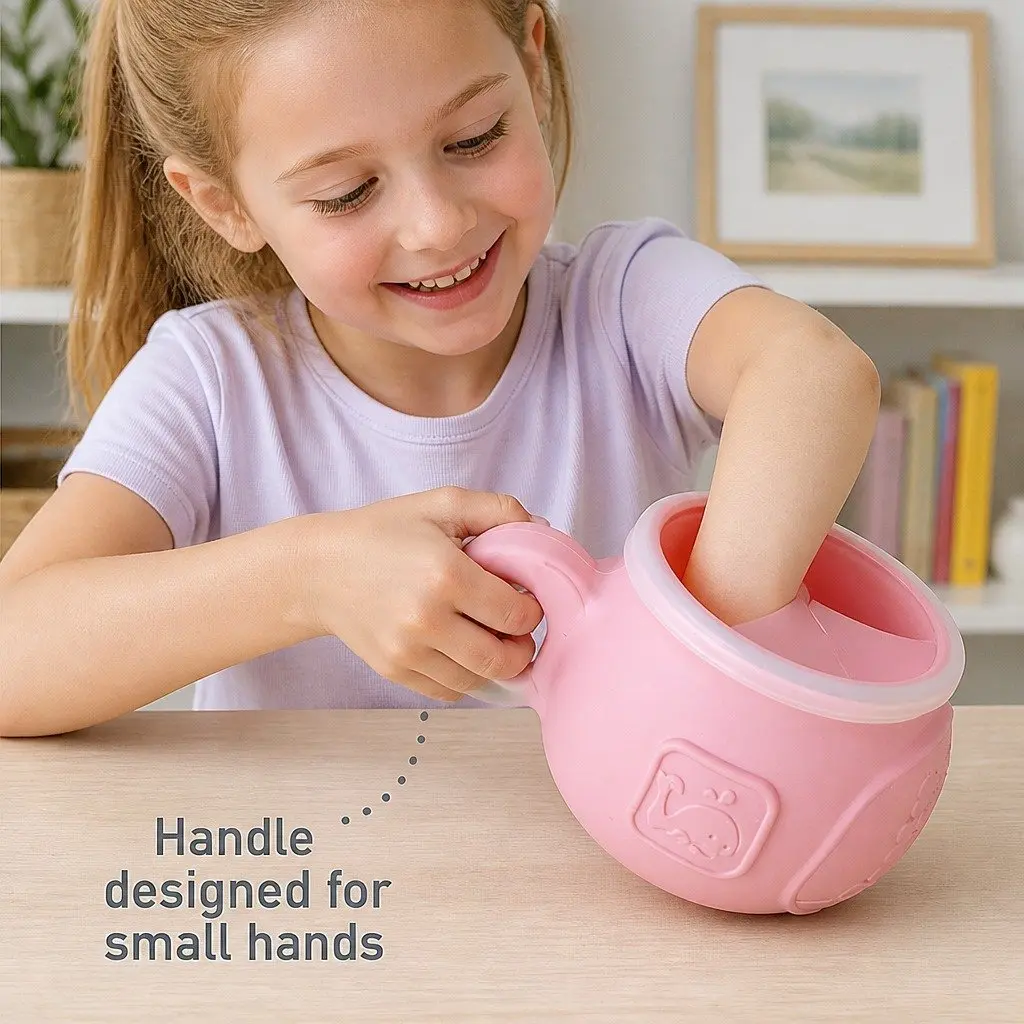 Snack Bowl Toddler Feeding Container Blue 74 x 105 x 142 mm