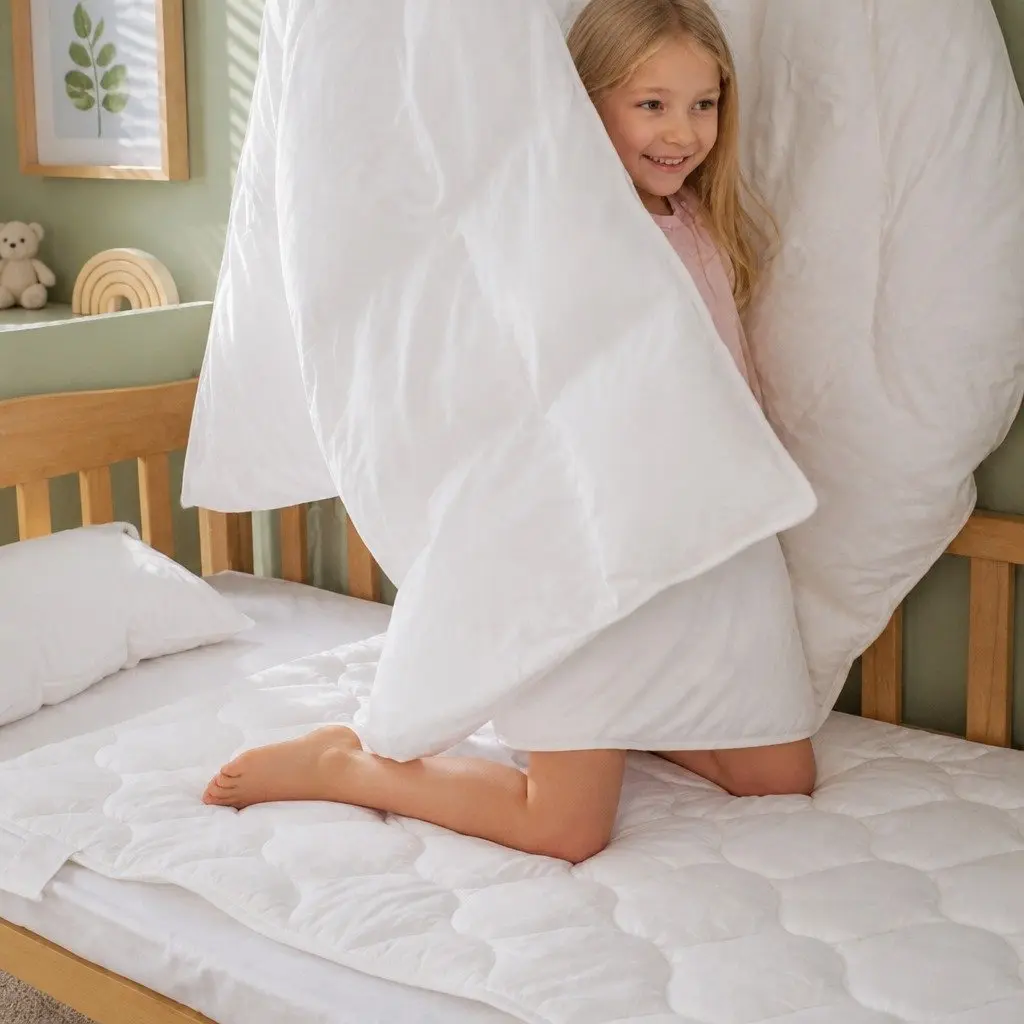 Children's 3D Mattress Protector 60x120cm Waterproof Breathable Kids Bed Cover