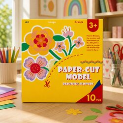 Children's Paper Cutting Kit Craft Set with Templates Scissor Art Activity Toy