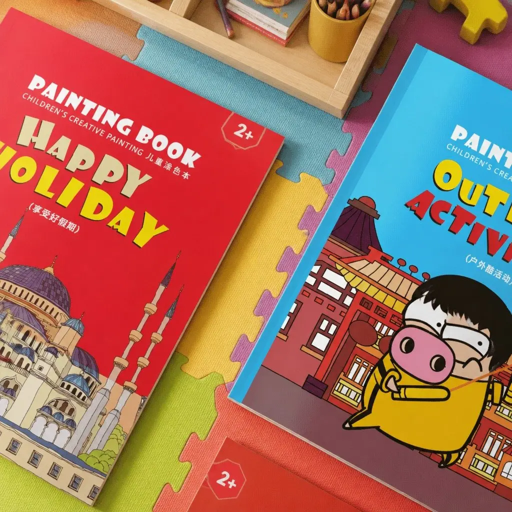 Children's Coloring Book for Kids Flower Theme Happy Holiday