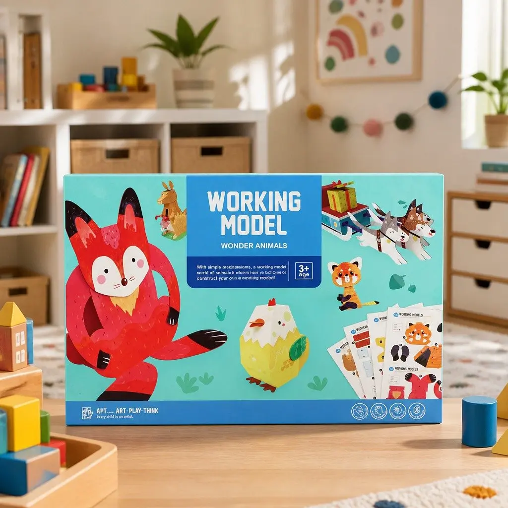 Working Model Wonder Animals Paper Craft Kit Interactive Imaginative Play Toy