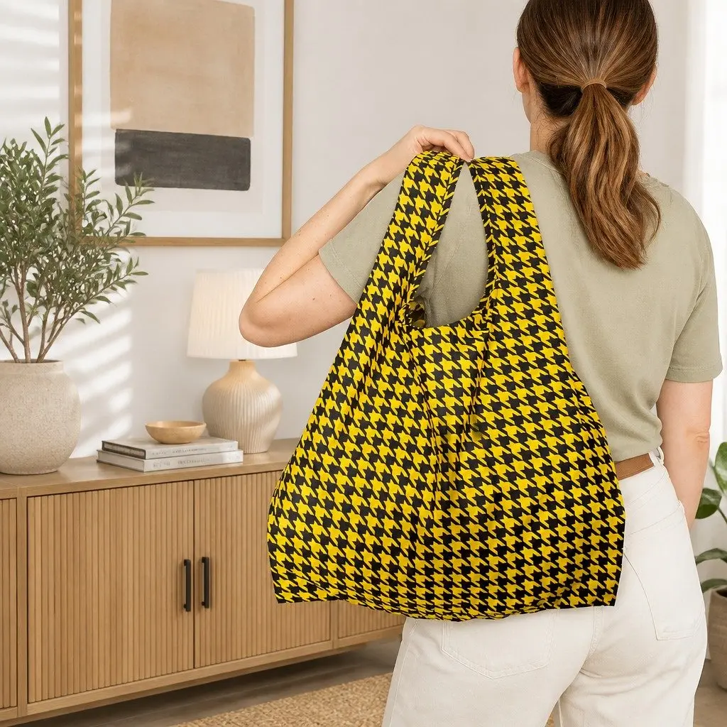 Dogtooth Pattern Reusable Tote Bag