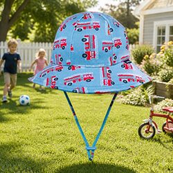 Toddler Bucket Hat XS - Fire Truck Design, UPF50+ Rated
