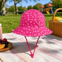 Toddler Bucket Hat UPF50+ - Hearts Design, XS Size