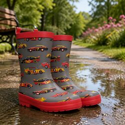 Size 4 Kids Rain Boots Waterproof with Slip-Resistant Sole