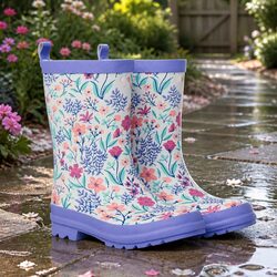 Kids Matte Rain Boots Waterproof Slip-Resistant Rubber Puddle Jumpers Size 4