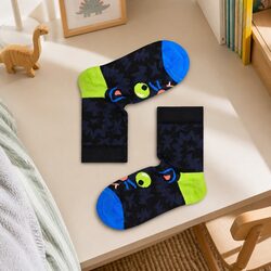 Kids Cat Socks, Size 4-6, Combed Cotton, Durable Design