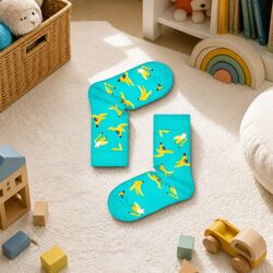 Kids Banana Print Socks - Size 2-3 Years, Soft Fabric