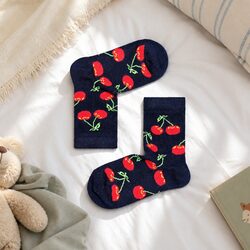 Kids' Socks Size 2-3 Years with Cherry Print Design