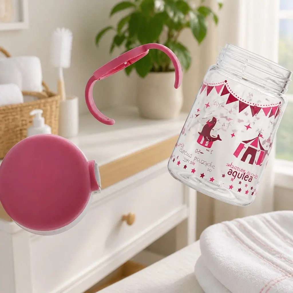Straw Bottle Mug 200ml Kids Drinking Cup with Handle Removable Spout Training