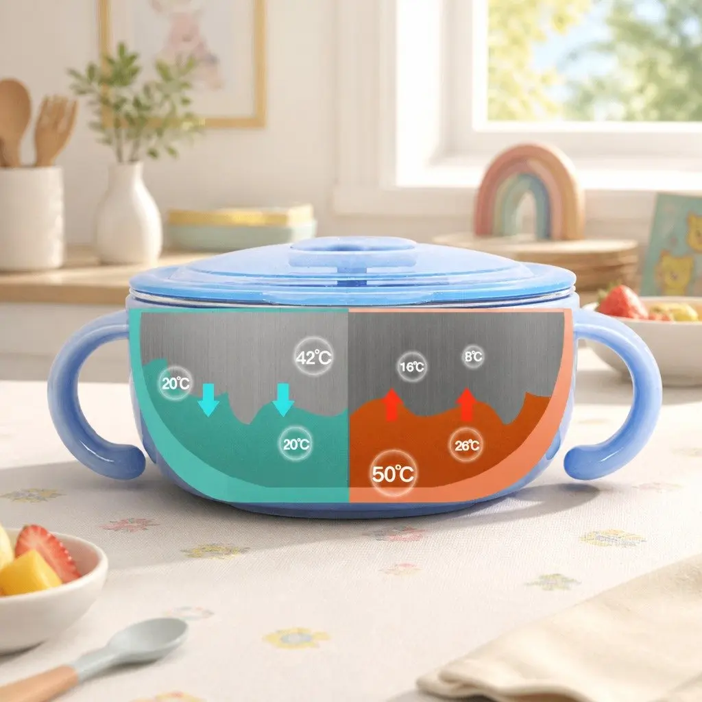Stainless Steel Kids Bowl for Mealtime 370ml Blue