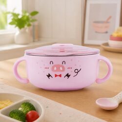 370ml Stainless Steel Kids Bowl - Pink Color
