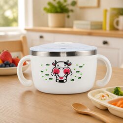 Kids Stainless Steel Bowl 480ml White - Specifications Inside