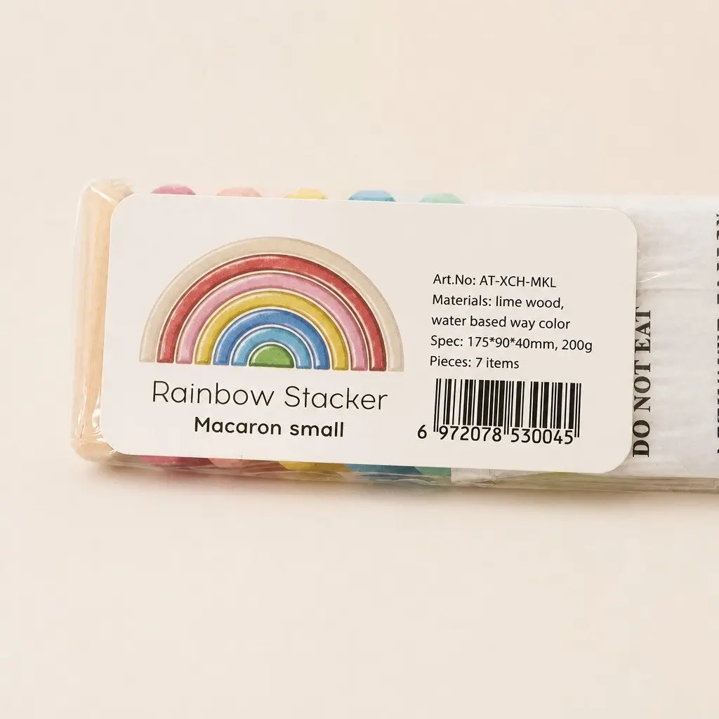 Rainbow Stacker Pastel Small Wooden Toy Stacking Rainbow Kids Educational Toy