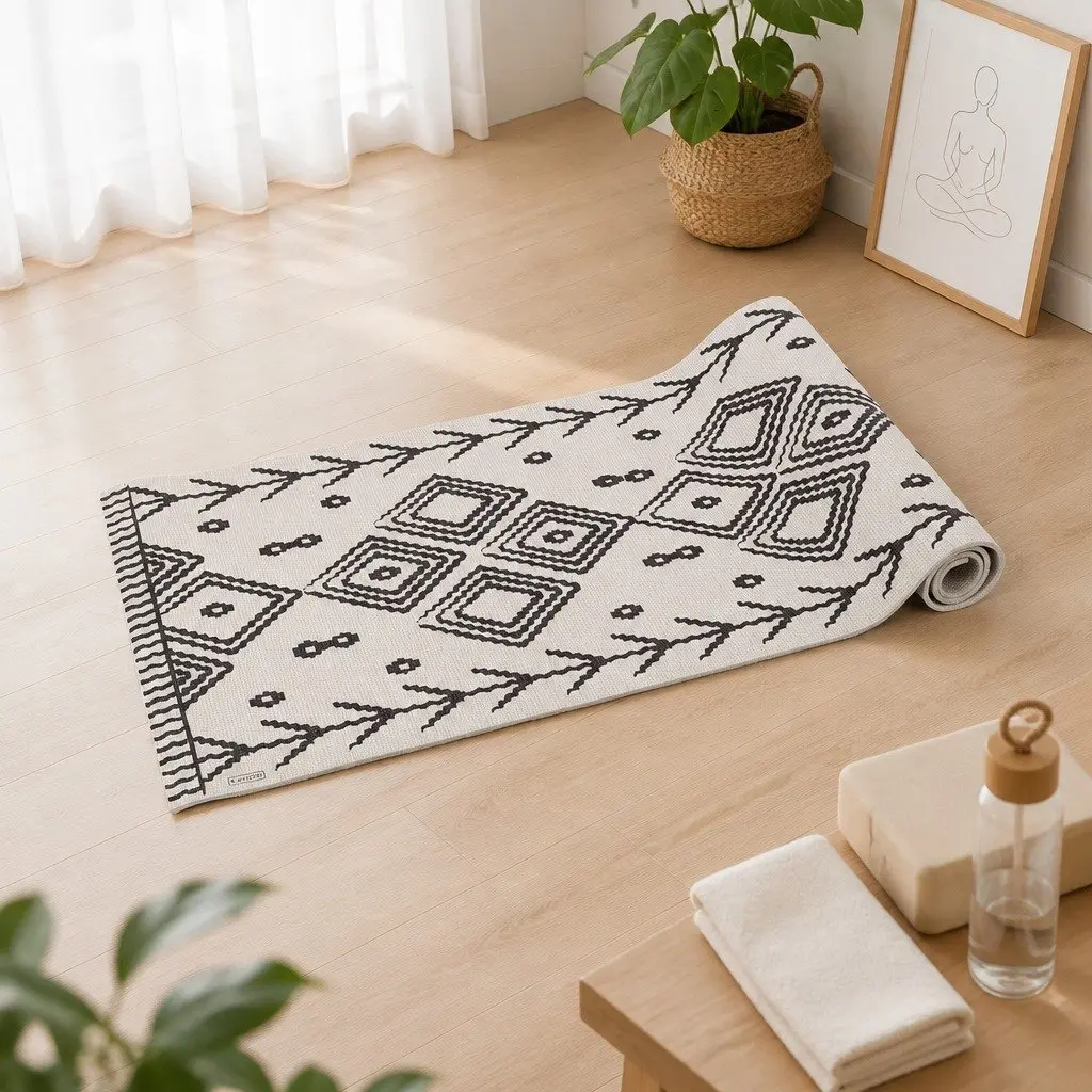 Yoga Mat Rug Berber Pattern Thick Lightweight Portable Fitness Exercise Cushion
