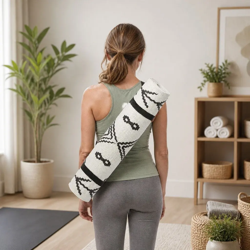 Yoga Mat Rug Berber Pattern Thick Lightweight Portable Fitness Exercise Cushion