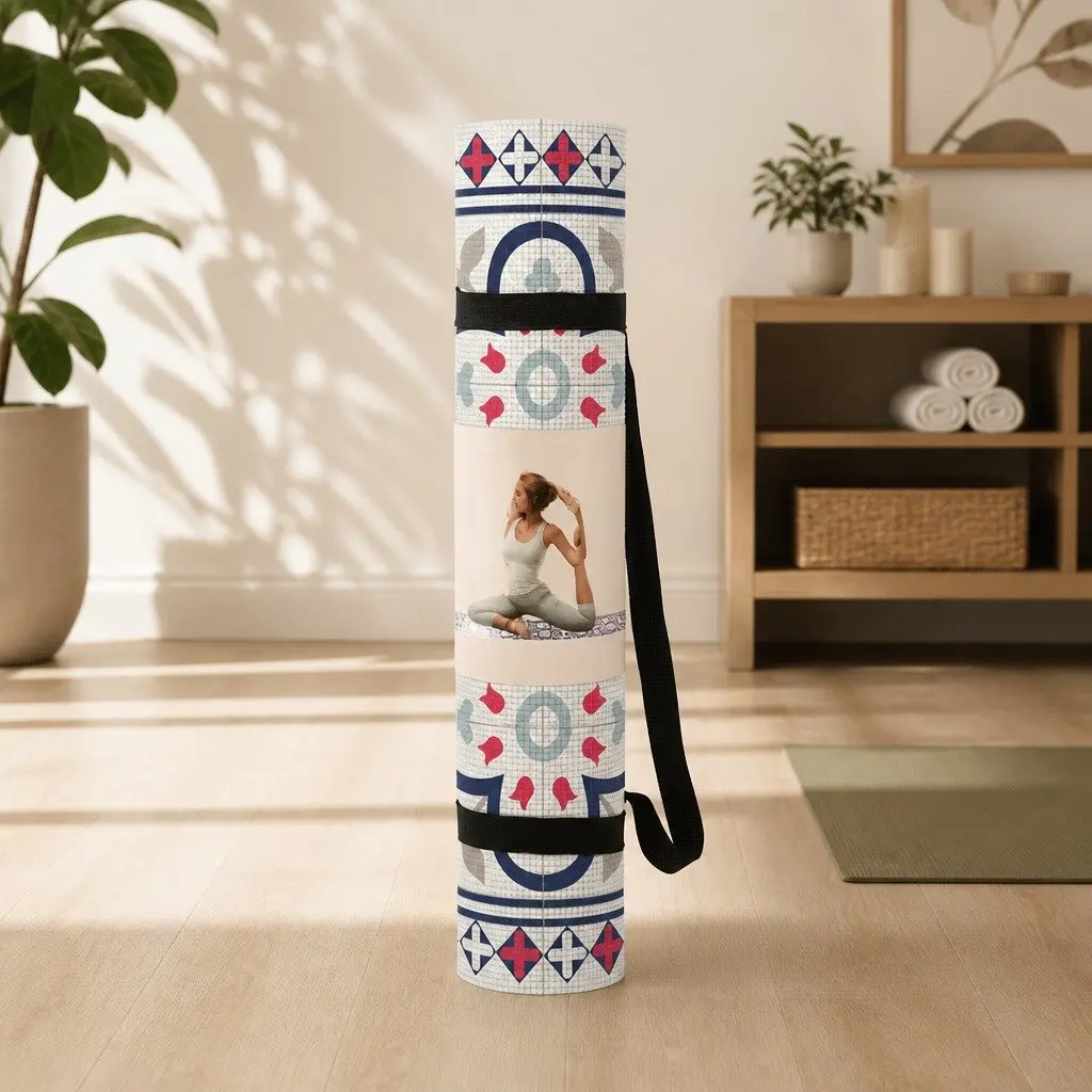 Yoga Mat Barcelona Pattern Fitness Exercise Cushion 60 x 173 cm