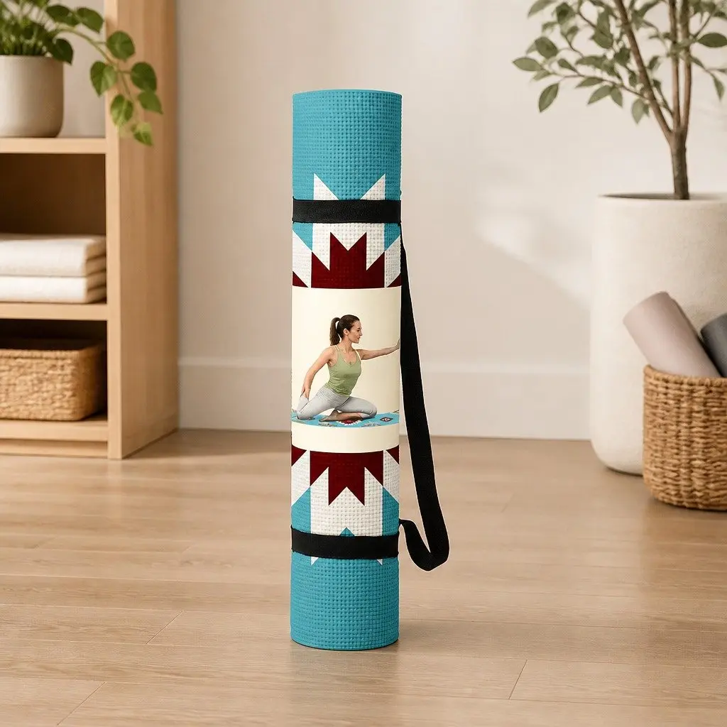 Yoga Mat Navajo Design Thick Lightweight Portable Cushioned Exercise Fitness Gym