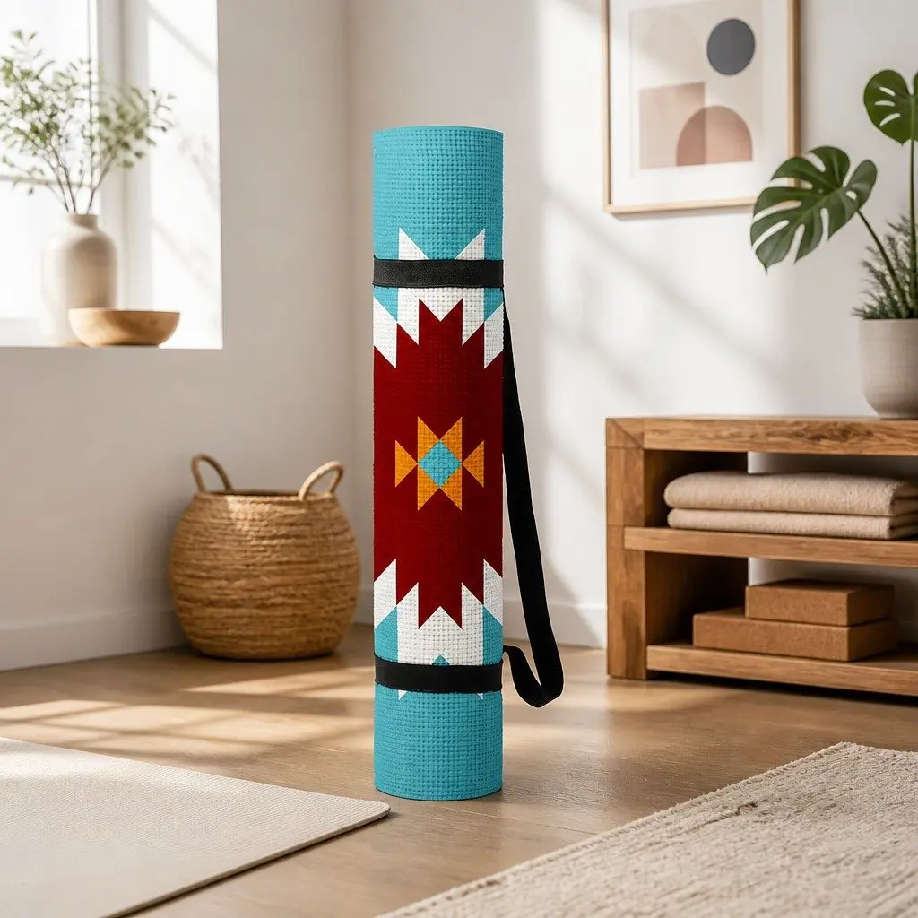 Yoga Mat for Exercise 60 x 173 cm Thick Lightweight Portable Cushioned