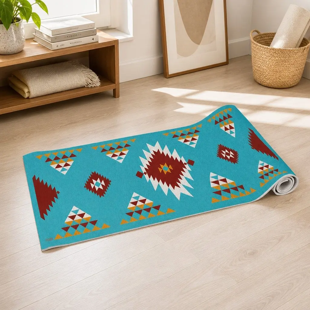 Yoga Mat for Exercise 60 x 173 cm Thick Lightweight Portable Cushioned