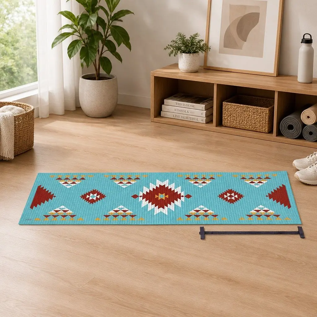 Yoga Mat for Exercise 60 x 173 cm Thick Lightweight Portable Cushioned