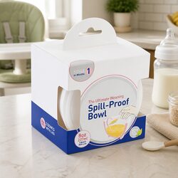 Kids Spill-Proof Anti-Slip Feeding Bowl Stage 1 Twin Pack with Lid 8oz Green