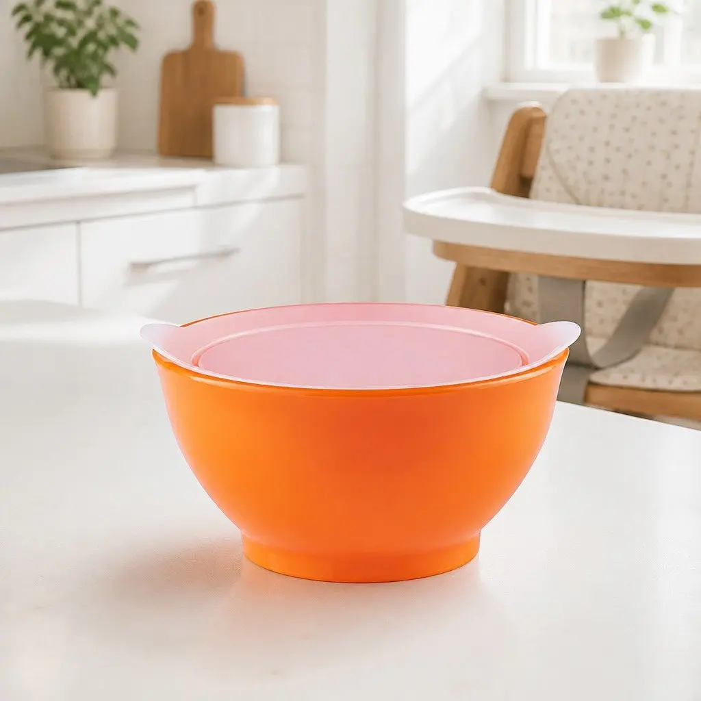 Spill-Proof Anti-Slip Bowl for Kids 8oz Twin Pack Orange