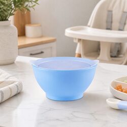 Kids Spill-Proof Anti-Slip Bowl Stage 1 8oz Twin Pack with Lid Yellow Feeding