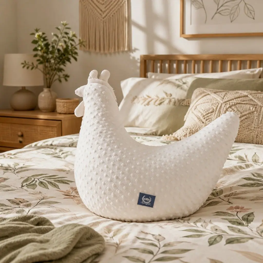 Nursing Pillow for Baby Feeding and Pregnancy Support Hen Shaped Soft Cushion 50cm x 60cm