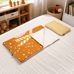 Kids Poncho Blanket and Pillow Set: Dimensions and Materials Listed