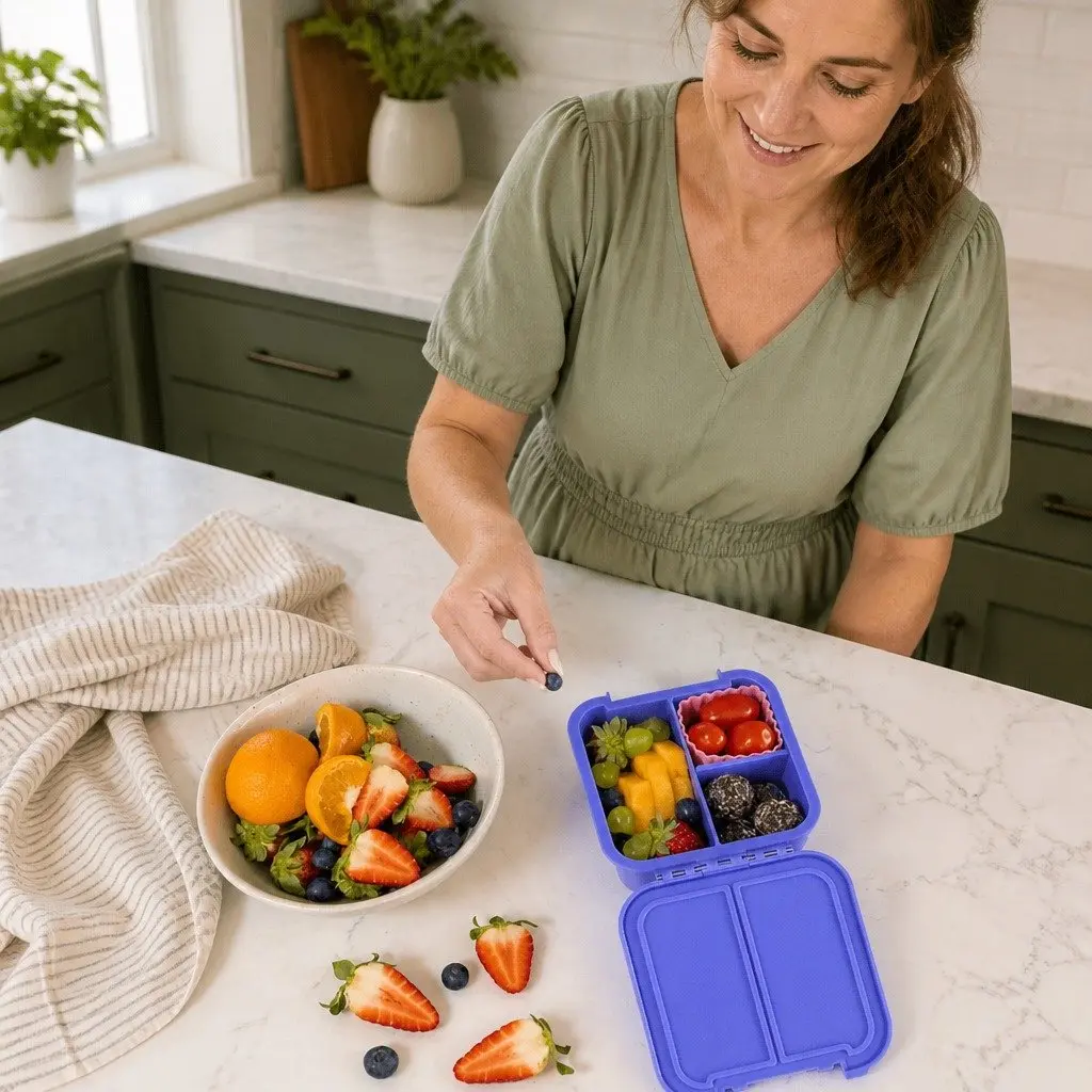Bento Two Kids Lunch Box Snack Container Leakproof Compartments On The Go