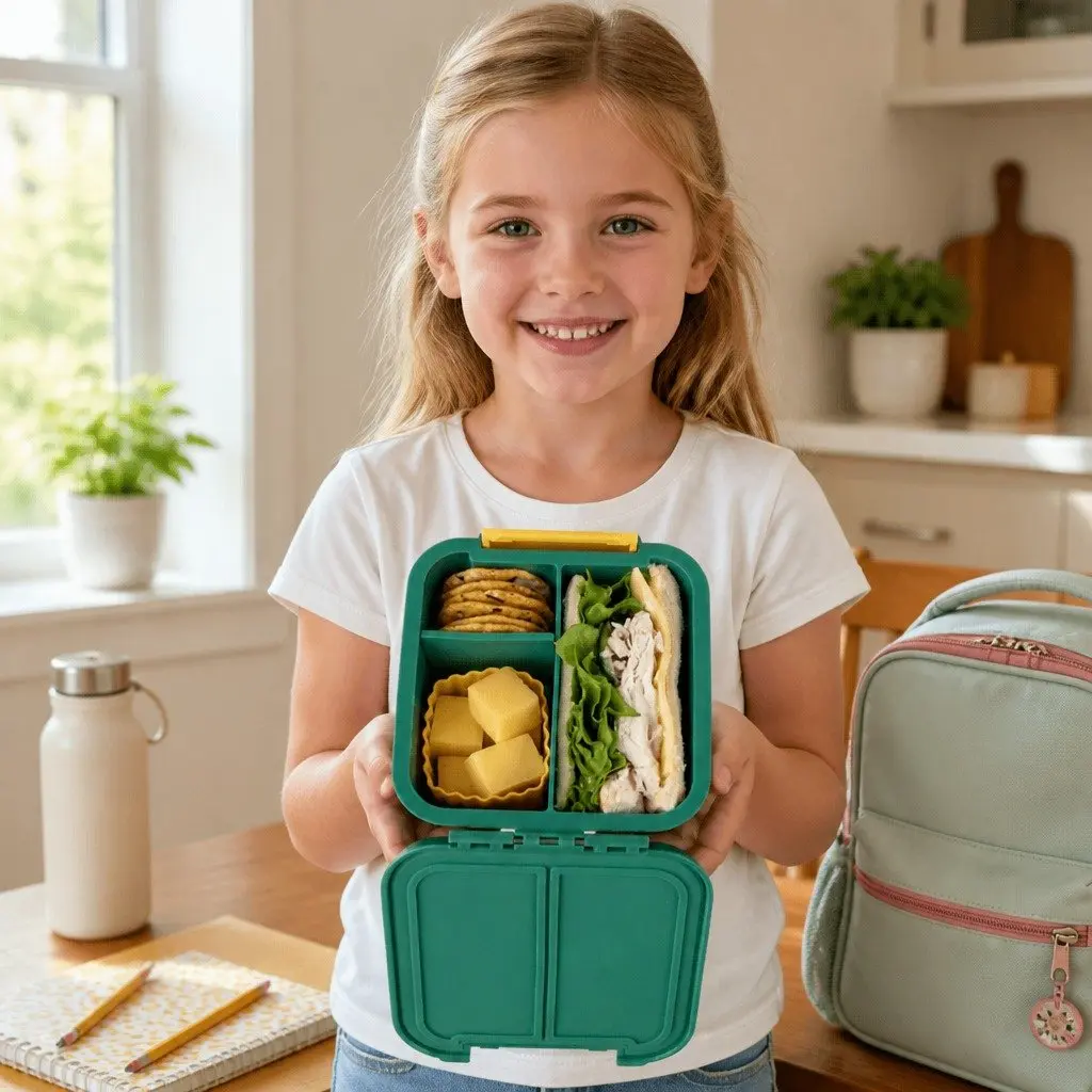 Bento Two Kids Lunch Box Snack Container Leakproof Compartments On The Go