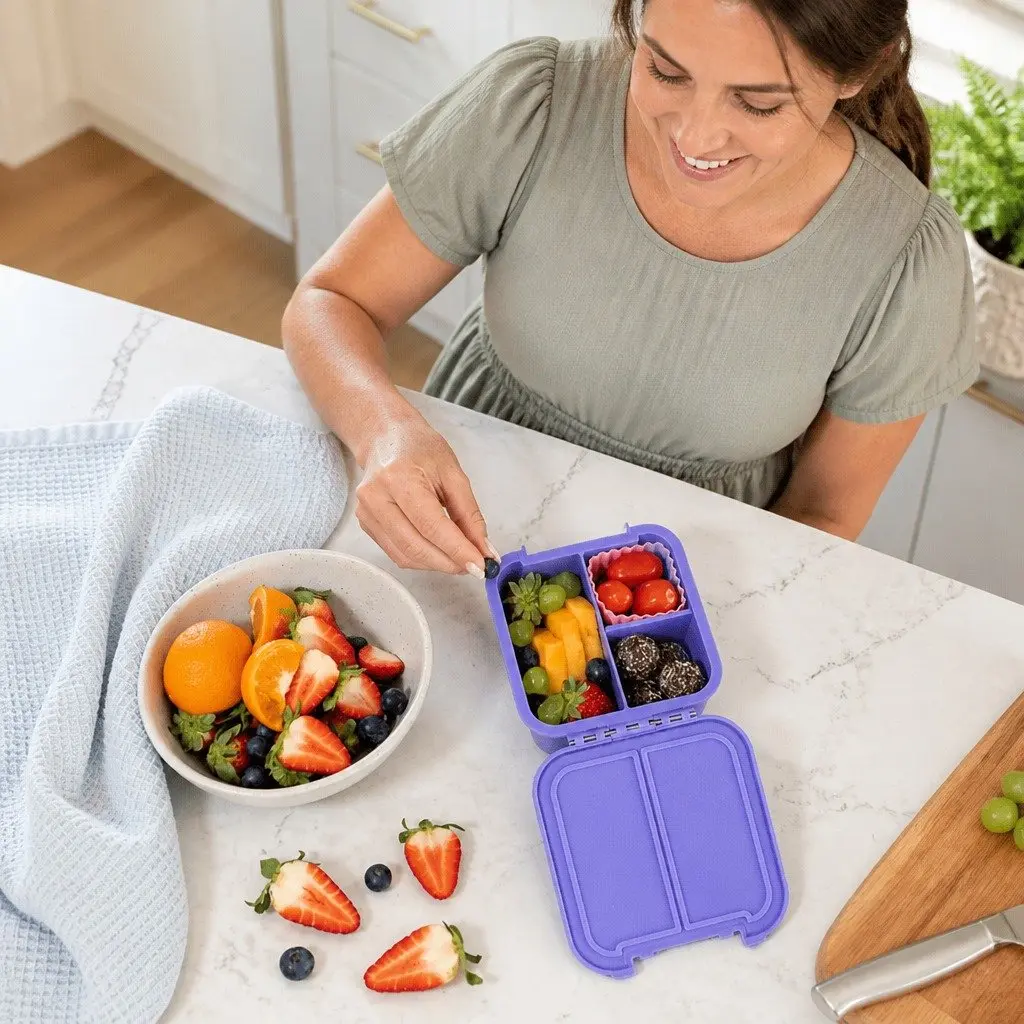 Bento Two Kids Lunch Box Snack Container Leakproof Compartments On-The-Go