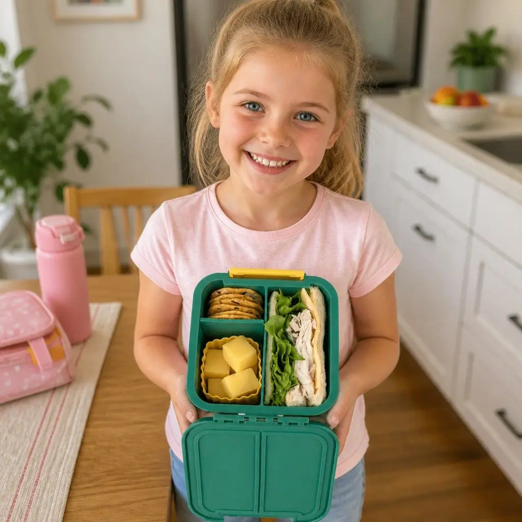 Bento Two Kids Lunch Box Snack Container Leakproof Compartments On-The-Go