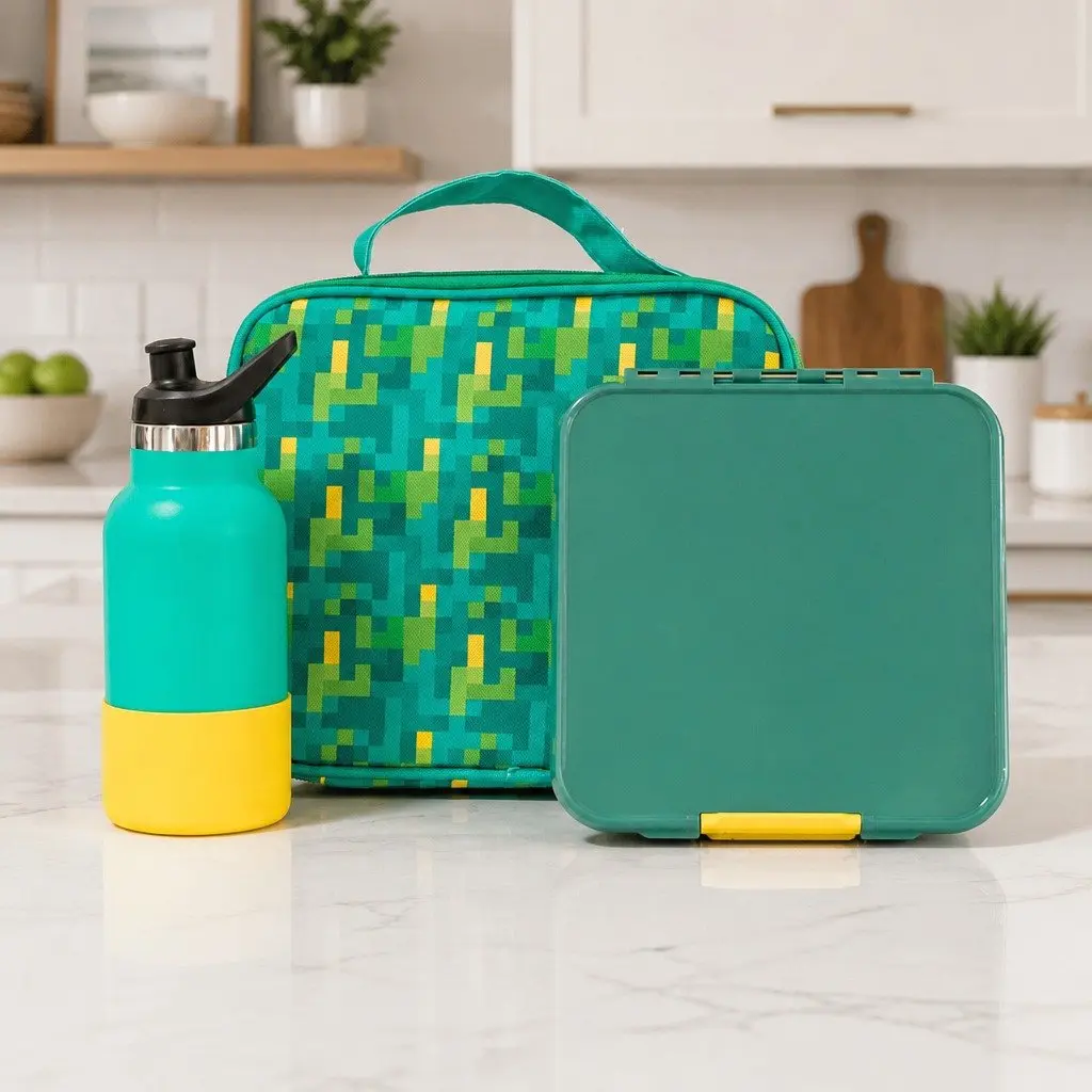 Bento Three Kids Lunch Box Leakproof Compartments Sandwich Wrap Salad Storage