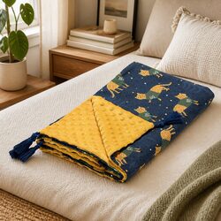 Light Blanket for Kids – 110x140cm Cotton and Minky Fleece