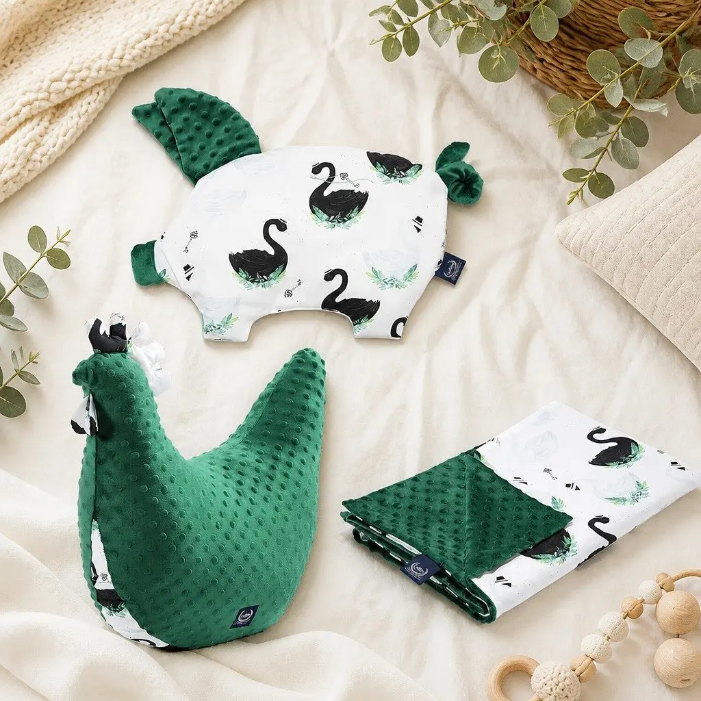Kids Light Blanket for Baby Bedding 110x140cm Soft Cotton Minky Fleece Green