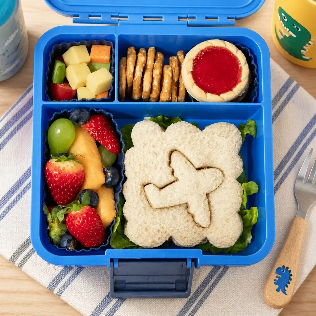 Lunch Punch Sandwich Cutters Transit Plane Train Set Kids Lunch Box Fun Food
