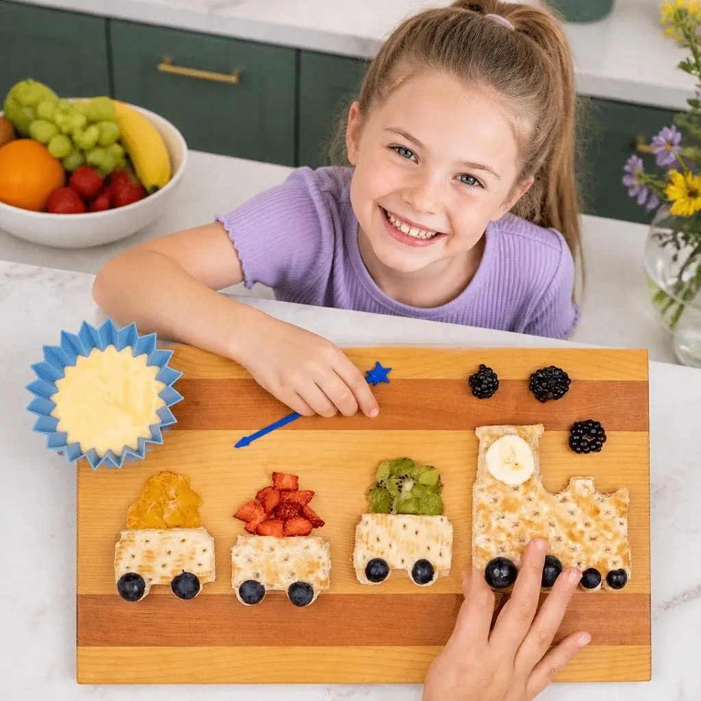 Lunch Punch Sandwich Cutters Transit Plane Train Set Kids Lunch Box Fun Food