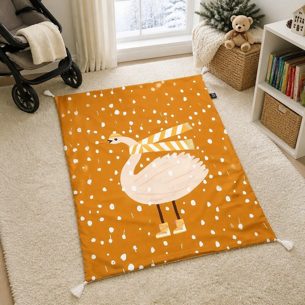Light Baby Blanket with Fringe Medium Snowflake Sheela Cotton Minky Summer