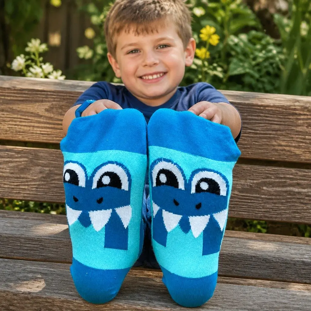 Kids Shark Socks with Spikes Fins Toddler Ages 3-5 Unisex Novelty Plush Socks