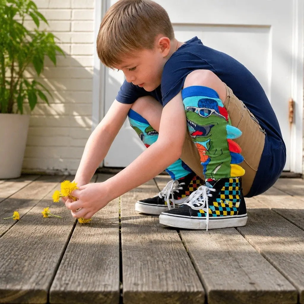 Dinosaur Socks for Kids and Adults One Size